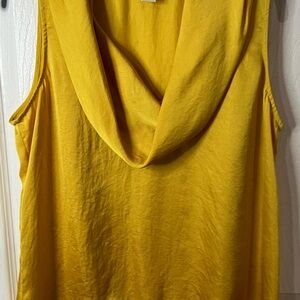 Michael Kors Yellow Sleeveless Cowl Neck Top